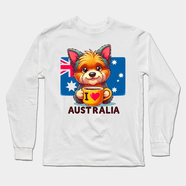 Australian Terrier Long Sleeve T-Shirt by BukovskyART